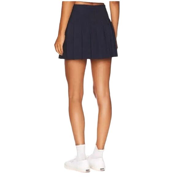 THE MAYFAIR ART CLUB Tennis Skirt x Revolve Pleated Mini Skirt Navy Size M/L - Picture 2 of 8